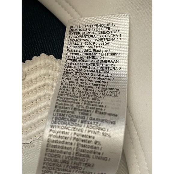 River Island High Apex One Piece Swimsuit Size 6 Deep V Sequin White Gold NWD B9 - Picture 6 of 6